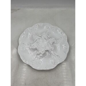 Neto & Gomes Oyster Plate White Ceramic 6-Well Shellfish Server Made Portugal